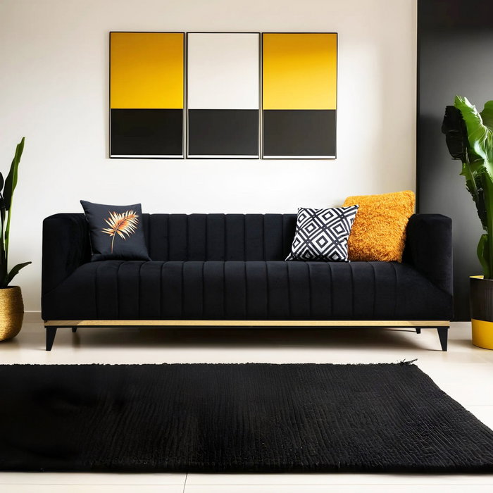 Atelier Del Sofa Bellino Negro y Dorado